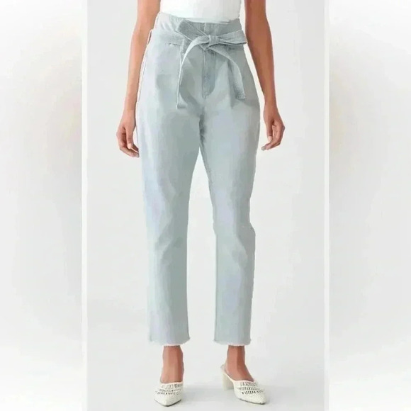 DL1961 Susie Paper Bag High Rise Tapered Pants Size 27 - Picture 1 of 11